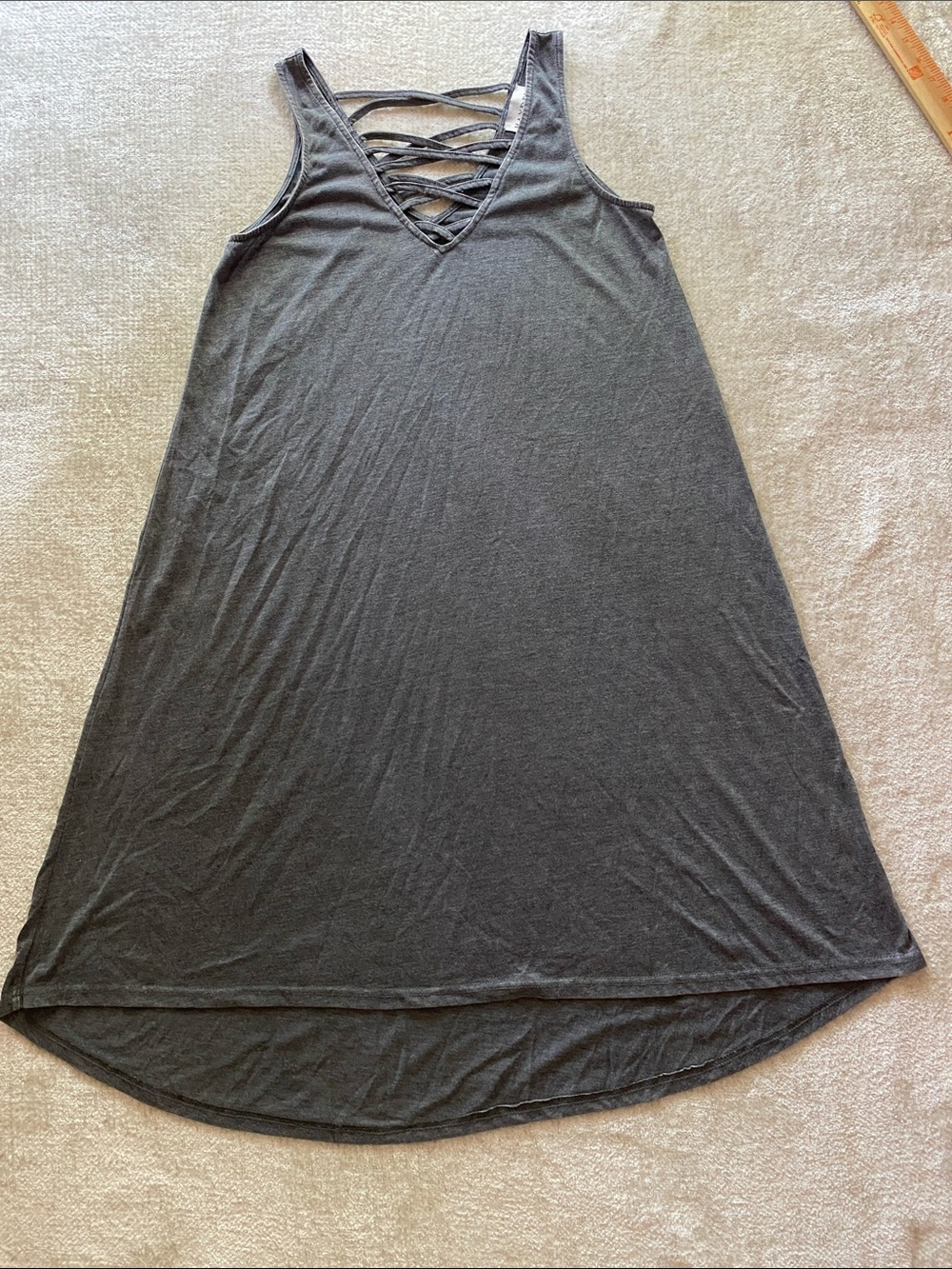 Hayden Heather Gray Tank Top with Crisscross Straps